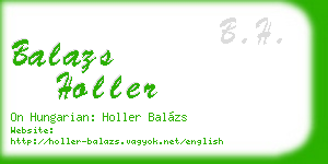 balazs holler business card